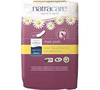 Natracare Maxi Pads Night Time Without Wings, Organic Cotton Cover | 12 x 10 Pads (120 Pads Total)