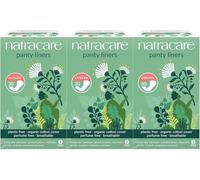 Natracare Natural Curved Panty Liners with Organic Cotton Panty Liners (30 Liners) | Biodegradable & Compostable Liners | Breathable, Plastic & Chlorine Free| from SuperfoodUK (Pack of 3)