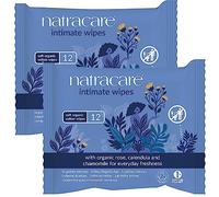 Natracare Organic Cotton Intimate Wipes | 12 Wipes x 2 Pack (24 Wipes)