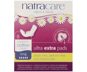 Natracare Ultra Extra Pads Long with wings 8's-7 Pack