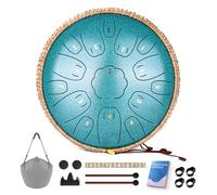 Natraldrum Steel Tongue Drum, 13 Inch 15 Notes Tongue Drums, C Key Handpan Drum Instruments for Kids Adults, Steel Drum with MusicBook, Drum Mallets and Carry Bag (Malachite Green)