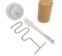 Natrual Peatnut butter stirrer kit,includes silicone scraper, nut butter mixer with handle, stirrer tool for mixing various butter,almond, peanut & jam