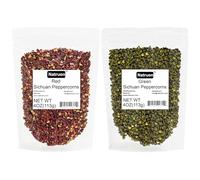 Natruen Szechuan Red+Green Peppercorn Whole 4oz Each, Red and Green Sichuan Peppercorns Variety Pack