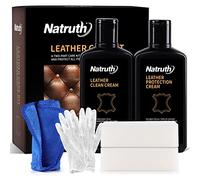 NATRUTH Leather Care Kit with Sponges, 280ml Leather Cleaner and 280ml Leather Conditioner, Leather Furniture Cleaner for Leather Sofas Car Seats, All Leather Items