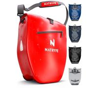 NATRYFE Bicycle Bag for Pannier Rack, 28 L Volume, 100% Waterproof and Robust, with Reflectors and Shoulder Strap, Bomb-proof Hold on Any Pannier Rack, Ideal Pannier Rack Bag