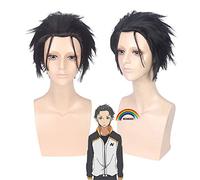 Natsuki Subaru Black Wig Rintarou Okabe Wig Cosplay Steins Gate Cosplay Re:in a Different World from Zero Adult Cosplay Cosplay Anime Wig Coser