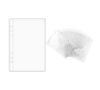 NatSumeBaiscs 12 A5 Binder Pockets Zipless Budget Envelopes Clear PVC Sheet Protectors for 6-Ring Notebook Pouches Organizer Photos Cards Bills (A5)