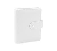 NatSumeBaiscs A7 Binder Cover White Faux Leather Budget Binder Planner Notebook Cover for A7 Refillable Sheet Photo Card Sleeves Organizer (White)