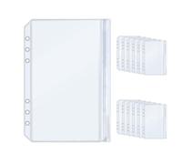 NatSumeBasics 12 A5 Binder 2 Pockets, 2 Layer Cash Stuffing Envelopes, 13 x20cm Clear Sheet Protectors for Planner Inserts Notebook Accessories (A5 (15 x 21))