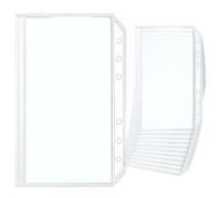 NatSumeBasics 12 A5 Budget Binder Pockets Zipper Clear Cash Stuffing Envelopes No Zipper Bluky Planner Inserts for Money Saving Organizer Book Accessories (A5)