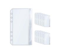 NatSumeBasics 12 A6 Binder 2 Pockets, 2 Layer Cash Stuffing Envelopes, 8.5 x 17cm Clear Sheet Protectors for Planner Inserts Notebook Accessories (A6)