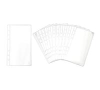NatSumeBasics 12 A6 Binder Pockets Zipless Clear Cash Envelopes PVC Sheet Protectors for 6 Ring a6 Binder Organizer Photos Cards Bills (A6 No Zipper)