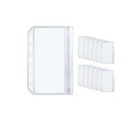 NatSumeBasics 12 A7 Binder 2 Pockets, 2 Layer Cash Stuffing Envelopes, 3.3" x 6.7" Clear Sheet Protectors for Planner Inserts Notebook Accessories (A7 (8.5 x 13))