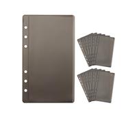 NatSumeBasics 12 Black A6 Binder Pockets Zipless Cash Envelopes Budget Planner Inserts Sleeves for 6 Ring A6 Binders Organizer (Black)