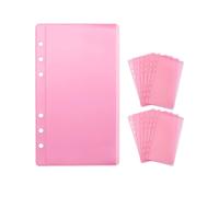 NatSumeBasics 12 Pink A6 Binder Pockets Zipless Cash Envelopes Budget Binder Inserts for 6 Ring A6 Binders Organizer Photos Cards Bills (Pink)