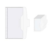 NatSumeBasics 12 Zipless Cash Envelopes with Lids A6 Binder Pockets Frost PP Planner Inserts Sheet Protectors for 6 Ring Binders Organizer Accessories (A6)
