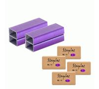 NatSumeBasics 4000 Purple No.10 Staples Colored Staple for Mini Stapler, Totaling 4000 Metallic Staples (9mm Purple)