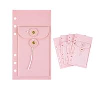 NatSumeBasics 5 Pink A6 Binder Pockets, String Closure Budget Envelopes
