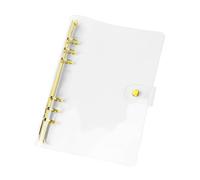 NatSumeBasics - A5 Clear Cover for 6 Ring Gold Binder 6.7" x 9.2" Refillable Soft Notebook Binders 6x8 Inch Interior Accessories Supplies (Binder