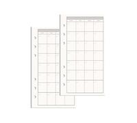 NatSumeBasics A6 Refills Paper 9.5 x 17cm Undated Daily Binder Planner Inserts 90 Sheets 6 Holes Pocket Notebook Papers for Personal Travel Journal Diary (2 A6 Monthly)