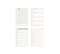 NatSumeBasics A7 Binder Refills Paper 4 Pack 3" x 5" Undated Daily Weekly Monthly Planner Inserts 180 sheets 6 Holes Notebook Papers for Personal Travel Journal Diary (A7)