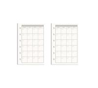 NatSumeBasics A7 Refills Paper 3" x 5" Undated Monthly Binder Planner Inserts 90 Sheets 6 Holes Pocket Notebook Papers for Personal Travel Journal Diary (2 A7 Monthly)