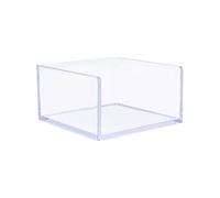 NatSumeBasics Acrylic Sticky Note Holder Dispenser Clear Memo Cube Post a It Note Pads Holder, 3 x 3 Cute Office Supplies for Desk Organizer Accessories (Clear)