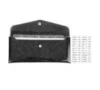 NatSumeBasics Cash Envelope Wallet Black Budget Wallet with 6 Money Divider Pockets and Tab Stickers for Bill Receipt Cash Organizer Holder System (Black)