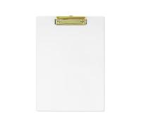NatSumeBasics Clear A4 Clipboard with Gold Clip Folder Plate Writing Stationery Splint Paperboard Drawing Board Menu Test Paper Pad DIY Office Learning Supplies (A4 Clear & Gold)