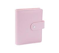 NatSumeBasics Pink A7 Binder Wallet Macaron Colored Faux Leather Budget Binder Planner Organizer 6 Rings Notebook Folders for Traveller Journal Filler Folder(A7, Pink)