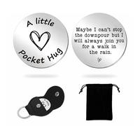 NATSUNO Christian Leather Keychain,Long Distance Relationship Gifts, Walk in the Rain, 2x2.8inch