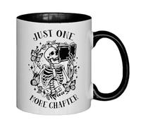 NATSUNO Just One More Chapter Mug - Bookworm & Gothic Gifts, Ceramic Coffee Mug - 11oz, Perfect for Book Lovers