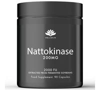 Nattokinase 2000 FU per Capsule | High Strength Nattokinase Capsules from Fermented Natto Soybeans | Non GMO, Natural & Vegan - GMP Certified Product | 90 Capsules - Made in the UK by Hellenia