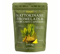 Nattokinase Bromelain Curcumin | Foreign Protein Detox & Cleanse with Black Pepper Extract | High Strength | 60 Vegan Capsules, Made in The UK by Roundway Supplements