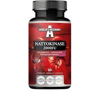 Nattokinase High Strength 100mg (2000 FU) - 60 Vegan Capsules - 2 Months Supply - Enzymes from Fermented Soybeans - Supplement to Support Circulation Health - by Apollo's Hegemony