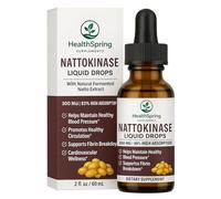 Nattokinase Liquid Drops 300mg, High Strength 98% Absorption | Natural Fermented Natto Enzyme Supplement | Supports Healthy Blood Pressure & Circulation | 60ml | HealthSpring UK