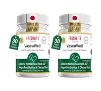 Nattokinase NSK-SD® 2500FU with Postbiotics & Dietary Fibre, by FRESHLITE | 3-in-1 Daily Blood Pressure & Circulation Support - JNKA Certified - 60-Day Supply, 120 Vegan Capsules (2 x 60 Pack)