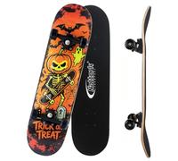Nattork 31 Inch Complete Skateboard, Standard Skateboards for Beginners, Wood 9 Layer Canadian Maple Trick Skate Boards for Boys Girls Youth Teens Adults Skeleton Halloween