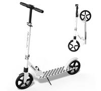 Nattork 8" Sturdy Wheels Kick Scooter for Teens & Adults - 220LB Weight Capacity, Front Shock Absorber and Adjustable Handlebar White