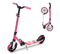 Nattork 8" Sturdy Wheels Kick Scooter for Teens & Adults - 220LB Weight Capacity, Front Shock Absorber and Adjustable Handlebar (A-Pink)