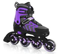 Nattork Adjustable Blades Roller Skates for Adults Women and Men,Outdoor & Indoor Purple Inline Skates for Kids Girls and Boys,Beginners,Size 8 8.5 9 9.5 10.5