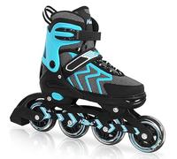 Nattork Adjustable Blades Roller Skates for Kids Girls and Boys,Outdoor & Indoor Teal Inline Skates for Adults Women and Men,Beginners,Size 4 5 6