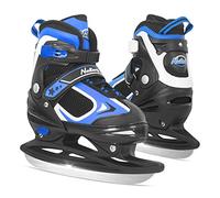 Nattork Adjustable Kids Ice Skates - 4 Size Adjustable Hockey Lace-Up Skates with Warm Plush Lining, Triple Safety Ankle Support, Stainless Steel Blades - Perfect for Boys and Girls Aged 3-12