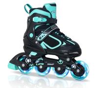 Nattork Blade Roller for Boys Adjustable Inline Skates with Light Up Wheel for Kids Youth Childrens Outdoor & Indoor Ages 6-12 6 7 8 9 Beginners Teal