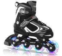 Nattork Blade Roller Skates for Boys with Light Up Wheel, Outdoor & Indoor Illuminating Black Inline Skates for Boys Teenager Youth Ages 6-12 10 11 12, Beginners