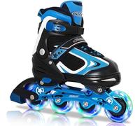 Nattork Blade Roller Skates for Boys with Light Up Wheel, Outdoor & Indoor Illuminating Blue Inline Skates for Boys Teenager Youth Ages 6-12 10 11 12, Beginners