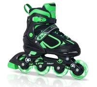 Nattork Blade Roller Skates for Boys with Light Up Wheel, Outdoor & Indoor Illuminating Green Inline Skates for Boys Little Kids Toddler Ages 5-8 4 5 6, Beginners
