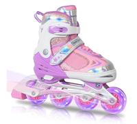 Nattork Blade Roller Skates for Girls with Light Up Wheel, Outdoor & Indoor Illuminating Purple Inline Skates for Girls Teenager Youth Ages 6-12 10 11 12, Beginners