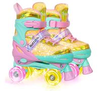 Nattork Children's Roller Skates, Roller Skates, Adjustable with 4 Sizes, Roller Skates for Girls, Boys, Beginners, Indoor and Outdoor Use
