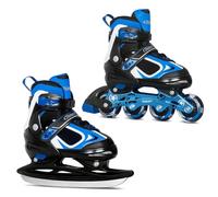 Nattork Inline Skates for Children, 2-in-1 Children's Inline Skates & Ice Skates, Adjustable Inline Skates for Boys Girls Beginners (Blue, Medium 32-36 EU)